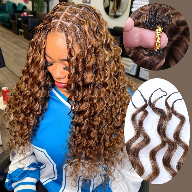 Feather Hair Extension - 4/27 Highlight Loose Deep Wave Feather