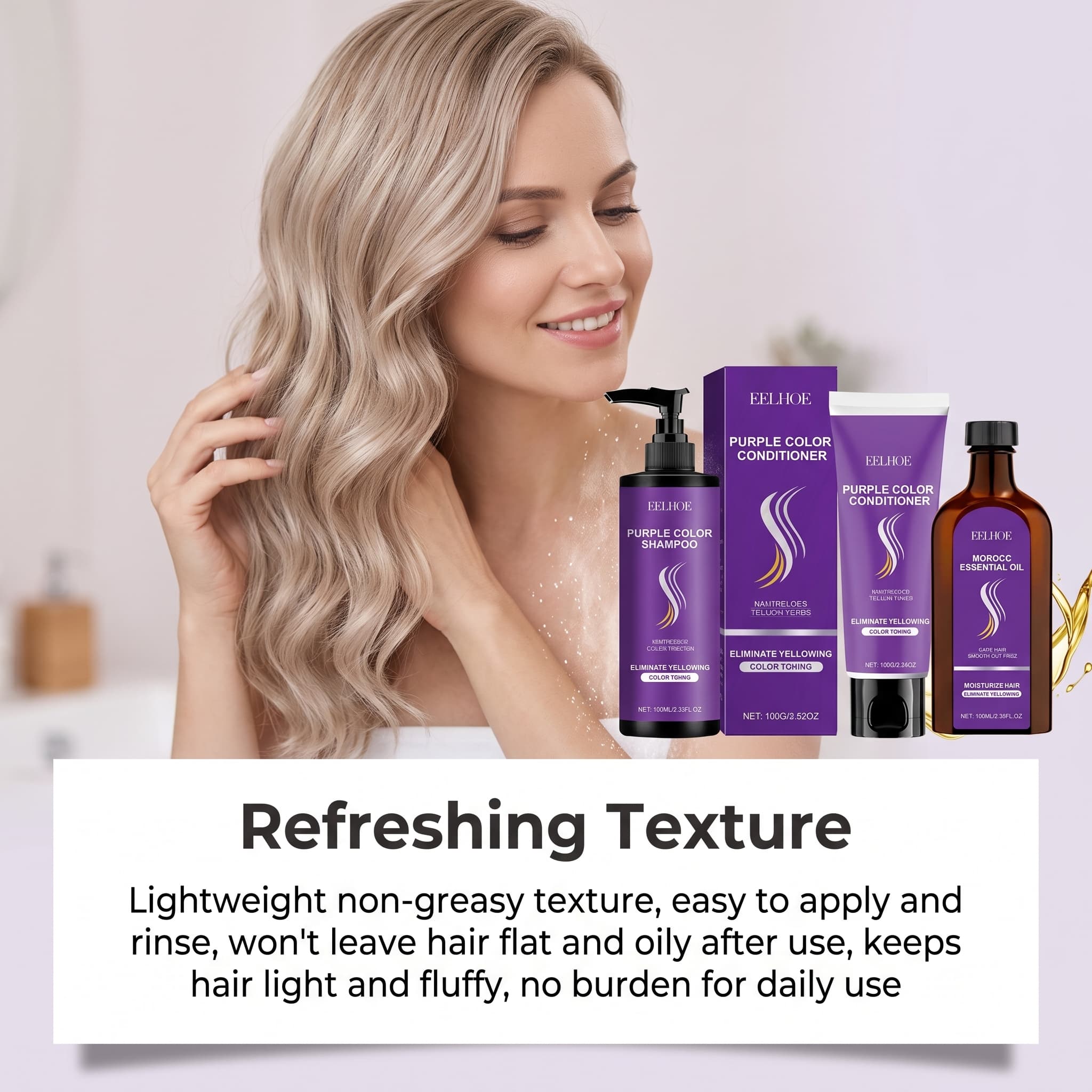 Purple Shampoo Set With Condit - Hair Care Hair Serum recension och pris