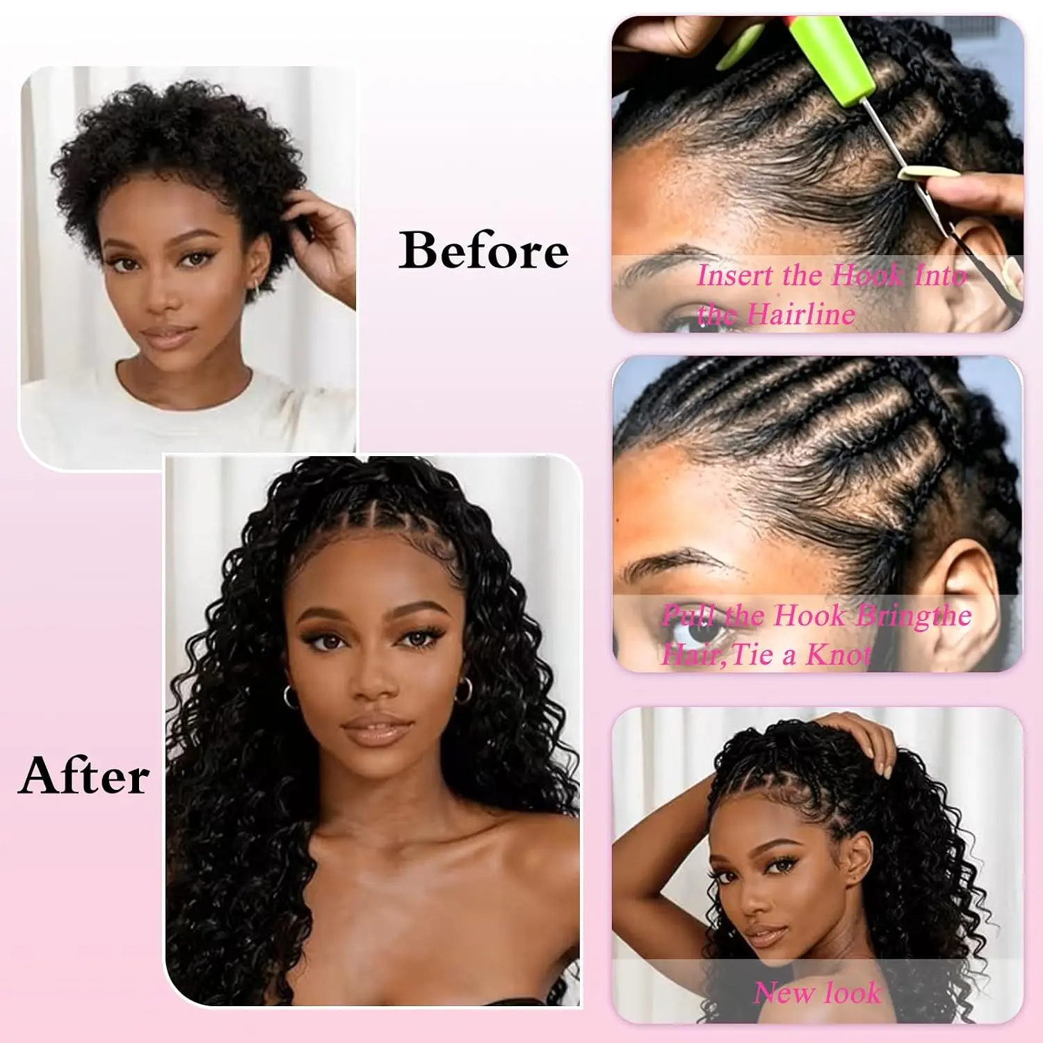 Natural Black Deep Wave Feathe - Feather Hair Extension recension och pris