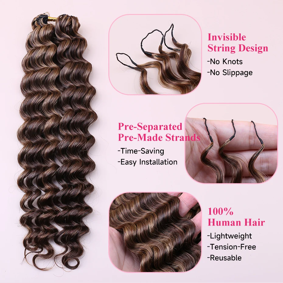 4/27 Highlight Loose Deep Wave - Feather Hair Extension recension och pris