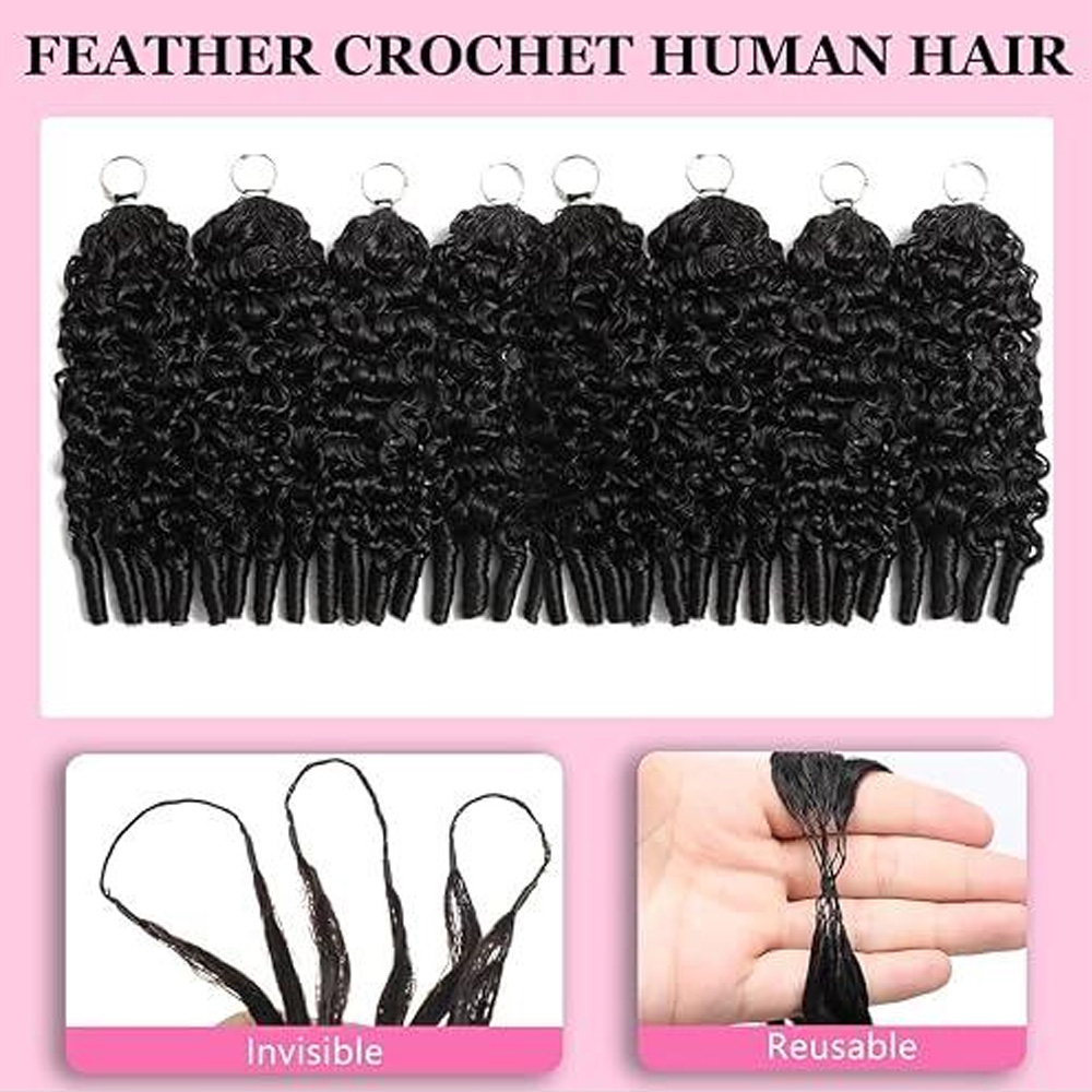 12A Natural Black Burmese Curl - Feather Hair Extension recension och pris