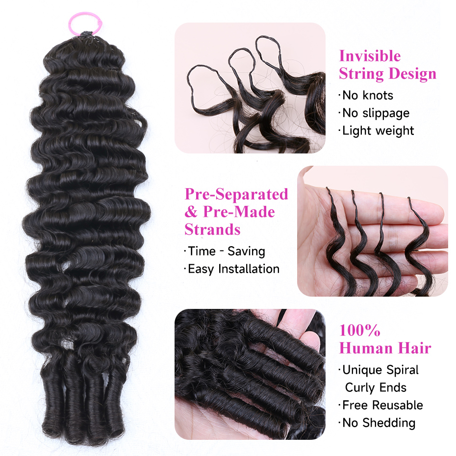 100% Human Hair Feather Croche - Feather Hair Extension recension och pris