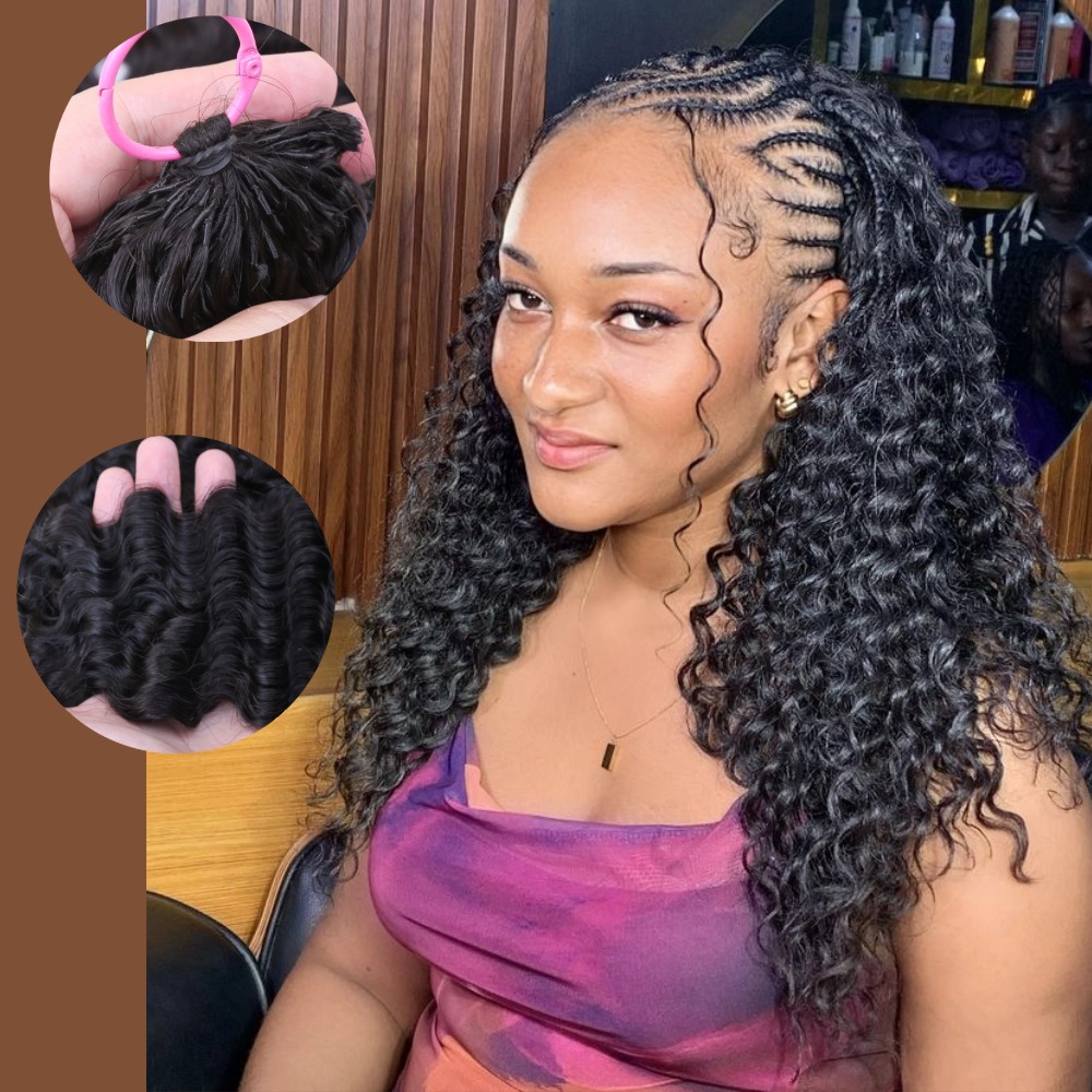 Human Crochet Hair for Black W - Feather Hair Extension recension och pris