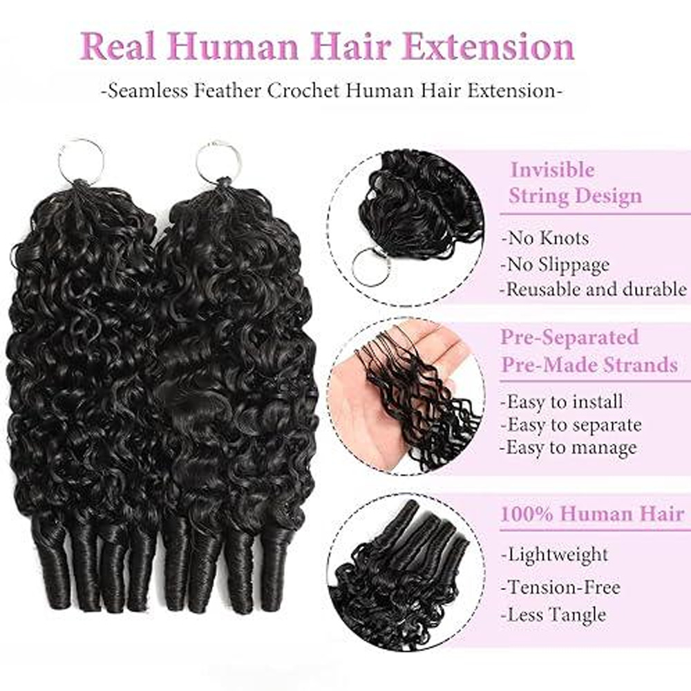Human Crochet Hair for Black W - Feather Hair Extension recension och pris