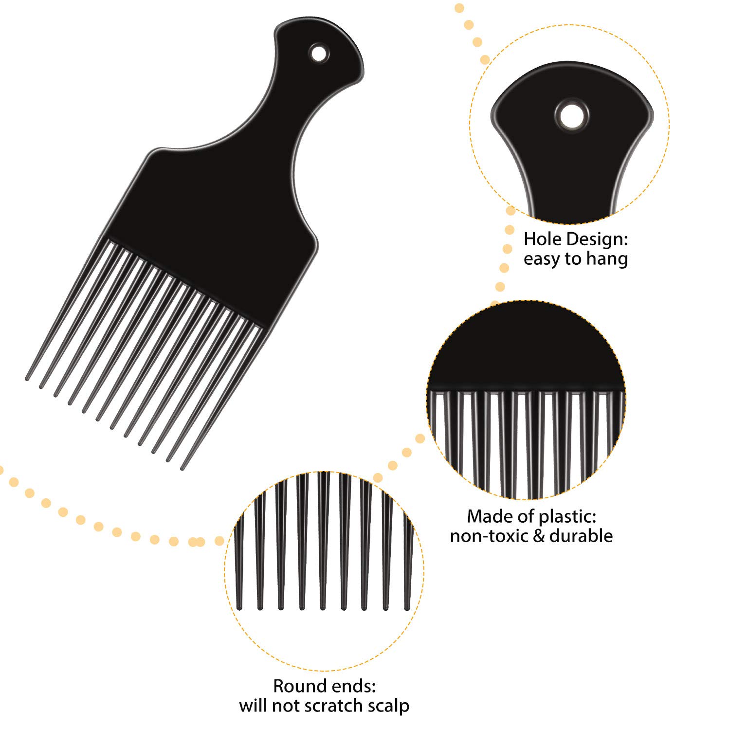 6 Pcs Afro Hair Picks for Men  - Afro Pick Comb recension och pris