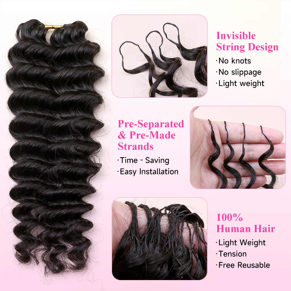 Natural Deep Wave Feather Croc - Feather Hair Extension recension och pris