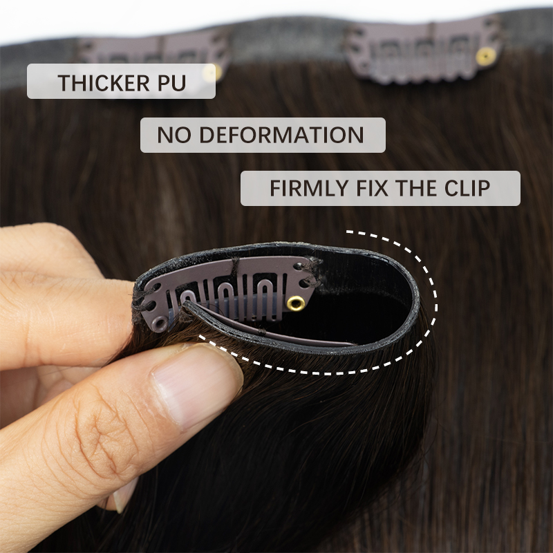Invisible Thick PU Clip In Hum - Clip In Hair Piece recension och pris