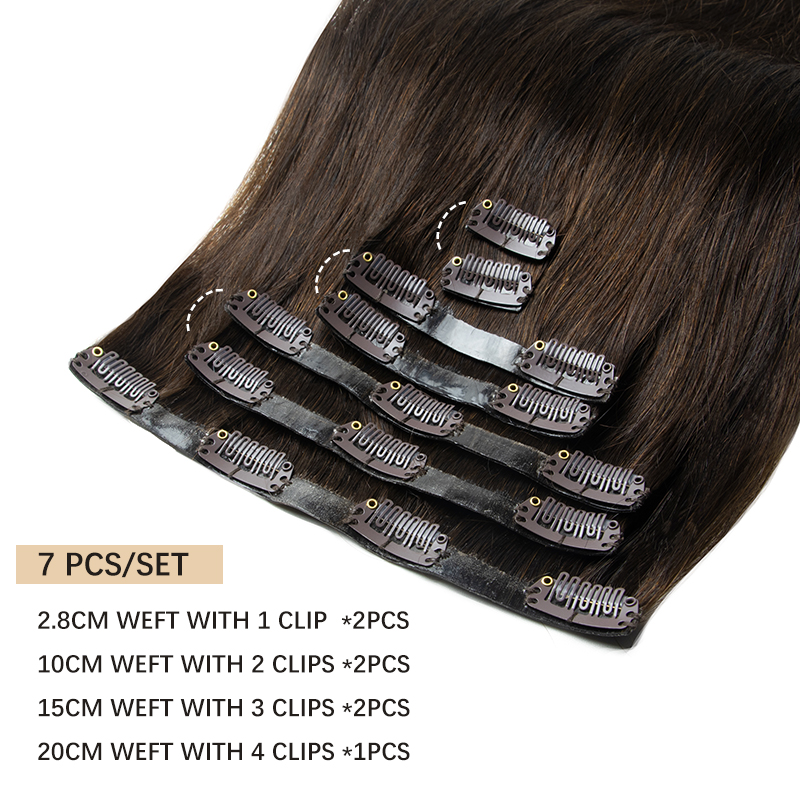 Invisible Thick PU Clip In Hum - Clip In Hair Piece recension och pris